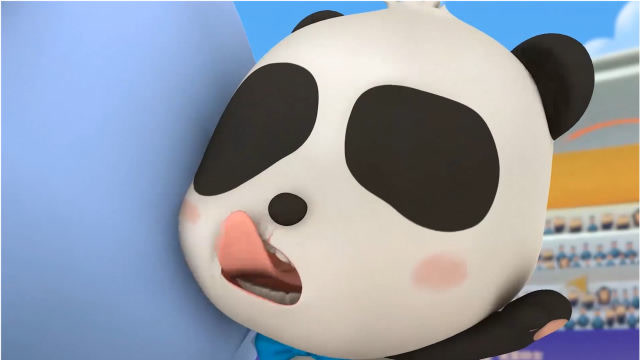宝宝巴士:奇奇跑步过于着急,一下就撞到壮壮的屁股上