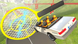 汽车加足马力冲向巨型电蚊拍，会怎样？3D动画模拟太可怕了！