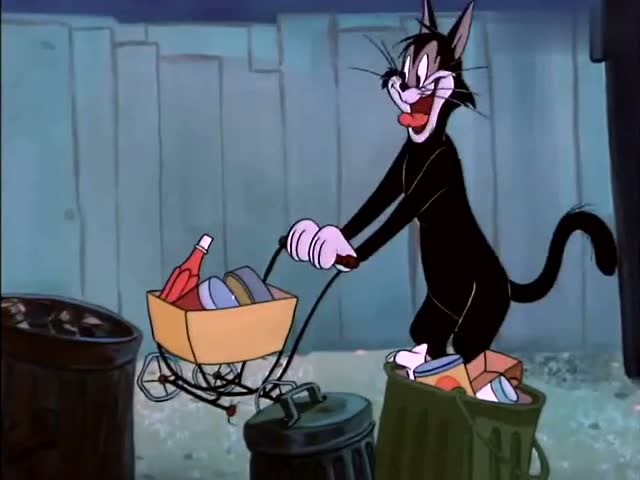 猫和老鼠:快乐很重要,黑猫虽然穷,却把垃圾堆逛成超市