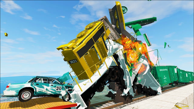 火车事故,老司机开火车以230km/h横冲直撞,车祸模拟器(57)