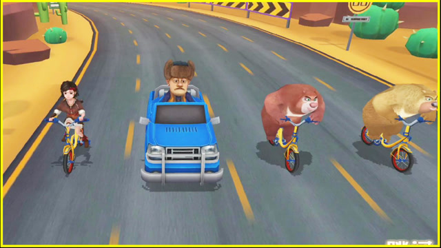 【波特】熊出没塞车总动员:光头强开着皮卡车来参加比赛,最后怎么啦?