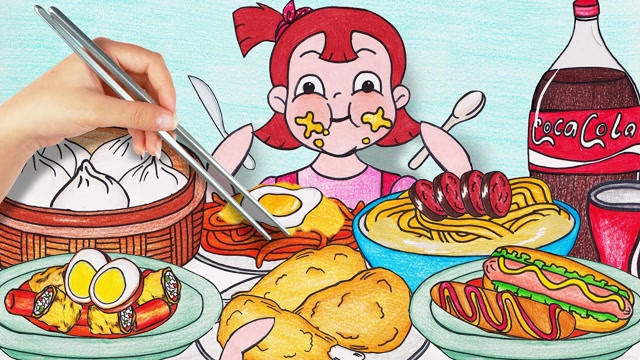 定格动画 丰盛的美食大餐 动漫 动画