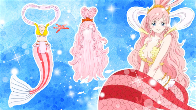 手工纸娃娃玩具:纸娃娃装扮,海贼王人鱼公主白星装扮