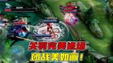 王者荣耀寒夜：团战美如画系列，关羽完美进场奠定胜局！