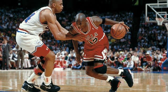 nba乔丹转身脚步过人大合集,学学神之舞步