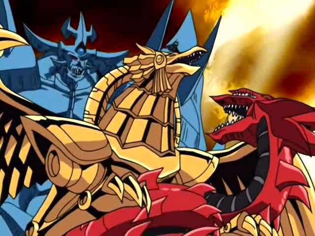 游戏王,巨神兵和天空龙vs翼神龙,神之对决