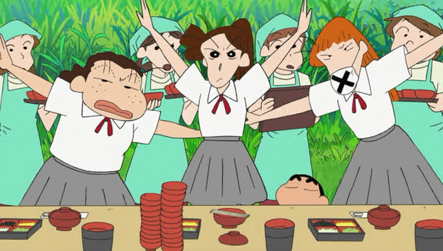 蜡笔小新之红蝎子队解散,个个都是大胃王!