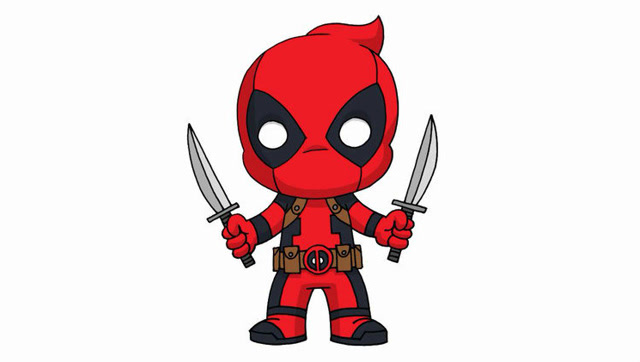 手绘教学之如何画一个超级可爱萌萌哒的死侍deadpool