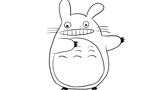 可爱的龙猫幼儿亲子儿童简笔画 幼儿园学画画