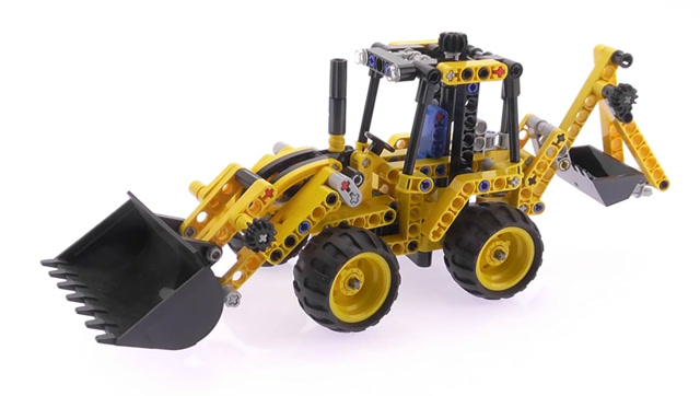 lego乐高积木机械组 42004 迷你反铲装载车的快速搭建