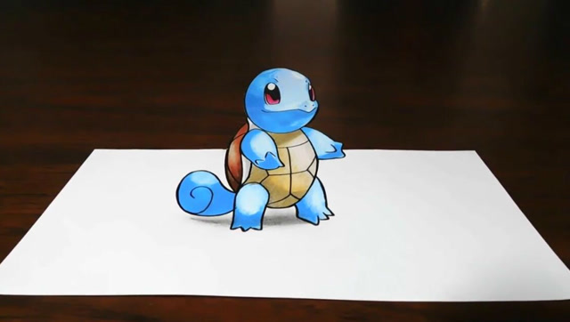 大神彩绘,教你怎么画一只立体杰尼龟!