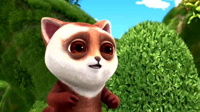 毛毛的耳朵没有事,大家叫捷豆豆一起玩捉迷藏