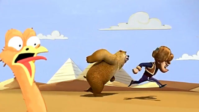 光头强和熊二较上劲了,明明不是比赛,非要看谁跑得快,太逗了!