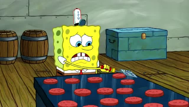 海绵宝宝:海绵宝宝用会说话的锅铲做煎肉饼,这效率蹭蹭的涨!