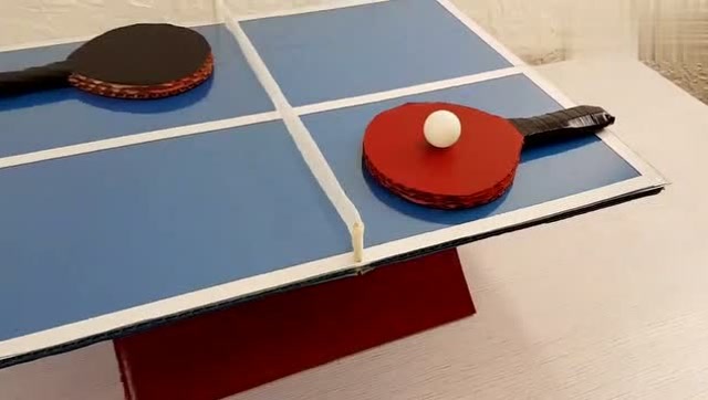 纸板制作乒乓球拍手工图片