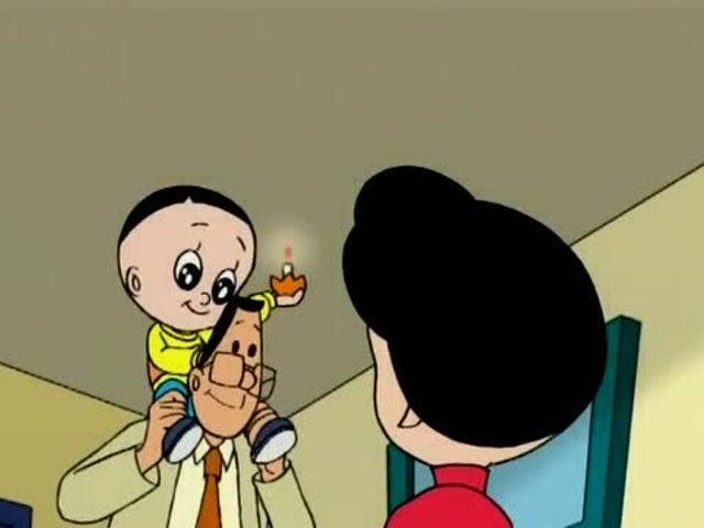 大头儿子用橘子皮制作了漂亮的橘子灯