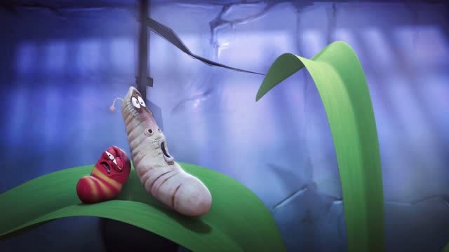 《爆笑虫子》小黄虫和小红虫在草丛里睡觉了