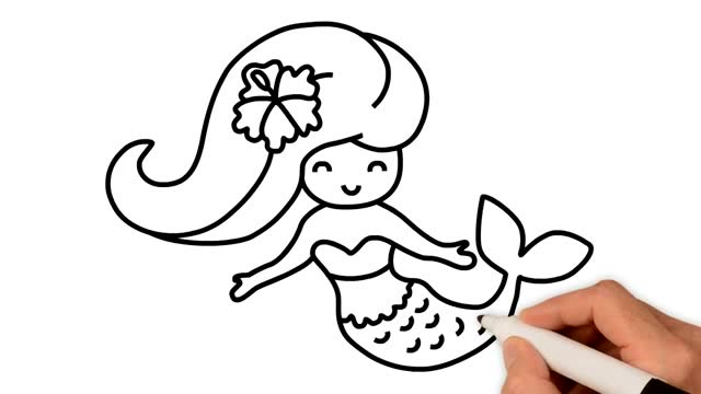 儿童简笔画, 美人鱼画画