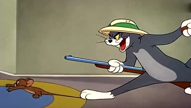 猫和老鼠,杰瑞偷鸡腿被汤姆发现,竟拿枪打它?