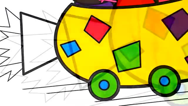 儿童简笔画:小猪佩奇玩玩碰碰船