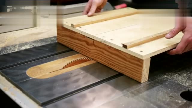 木工diy自制台锯迷你推台,新增加开榫装置