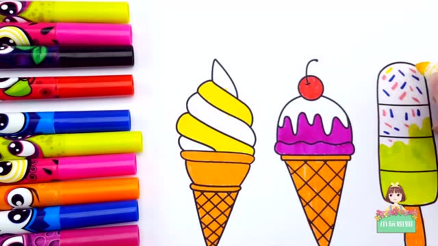 儿童简笔画:神奇的彩色笔可以将画出来的画变成真的