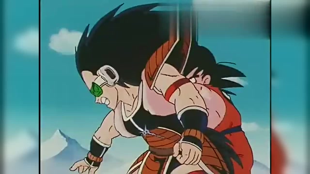 《龙珠z》悟空捆着拉蒂兹,短笛大魔王利用绝招杀了他们两个!