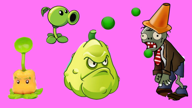 植物大战僵尸玩具,辣椒投手豌豆射手不敌路障僵尸窝瓜大展身手