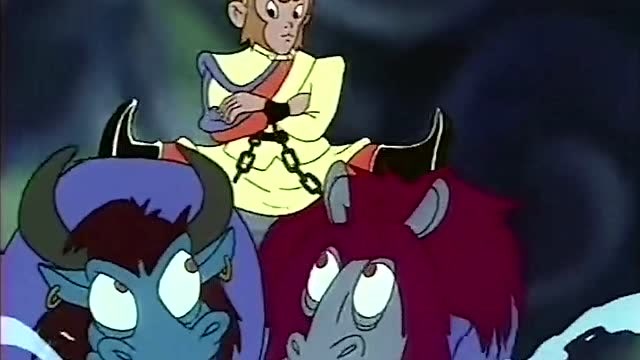 动画片西游记 牛头马面抓孙悟空 却双双被猴哥当马骑