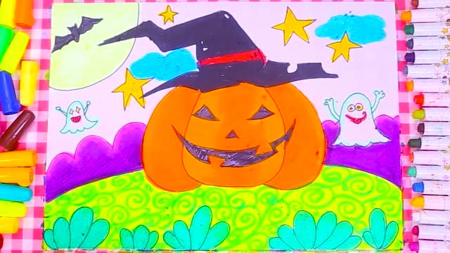 儿童画场景故事 万圣节的南瓜灯