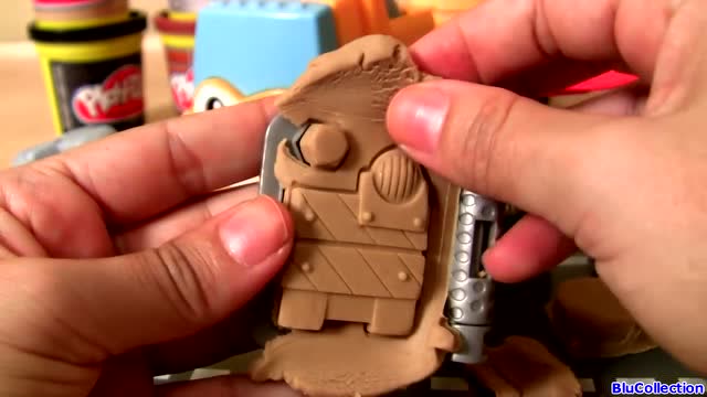 好玩的大吊车和彩色橡皮泥