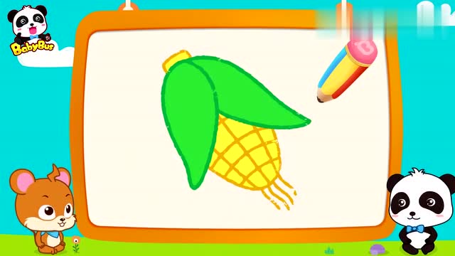 宝宝巴士之神奇简笔画 英文版 第1集 玉米 corn