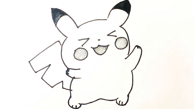 简笔画教程 学画萌萌的皮卡丘在手抄报手账本里,大人小孩都能画