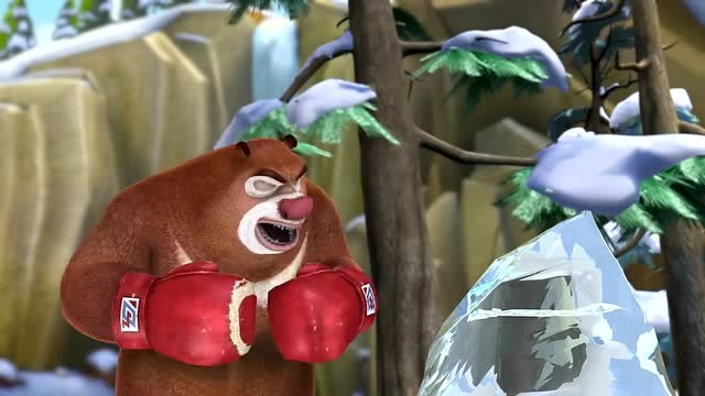 熊出没:熊大熊二为了取出冰里面的照片,简直是累坏了,还没拿出!