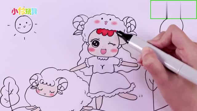 小伶玩具:给白羊座娃娃涂上颜色,把白羊座娃娃装扮漂亮一点哟!