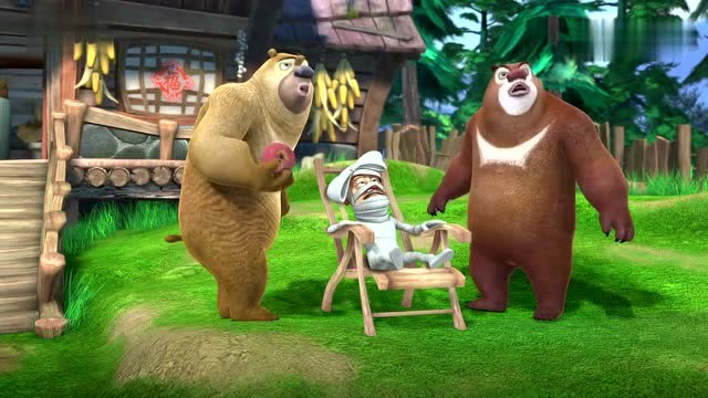 熊出没全集:保姆熊二背着强哥去散步,走了八个山头