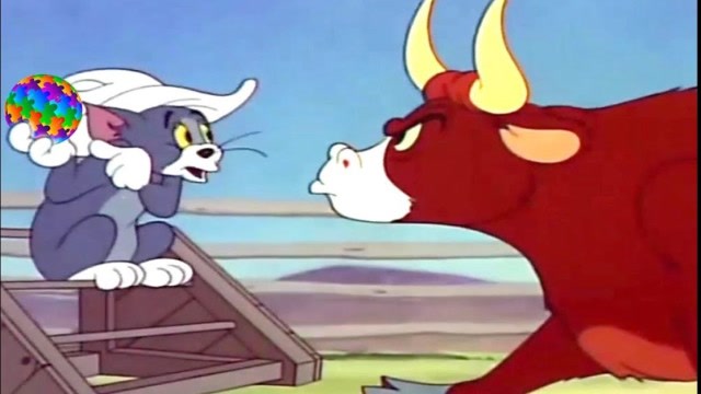 汤姆猫一不小心惹上了斗牛,赶紧拿出好东西讨好牛哥