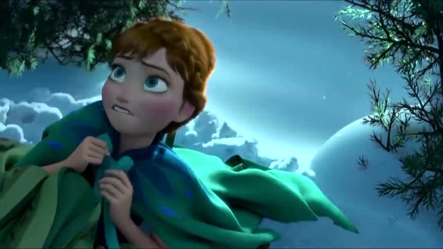 冰雪奇缘:安娜雪地里意外摔倒
