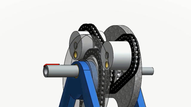 无轨道的链传动机构,运行动画很直观!