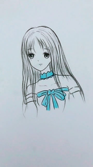 铅笔画,古风美少女!