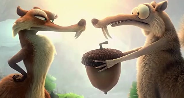 冰川时代:松鼠两个抱着松子一飞冲天,松鼠被冲上太空了!