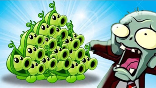植物大战僵尸2:5个豌豆荚叠加起来威力非常厉害