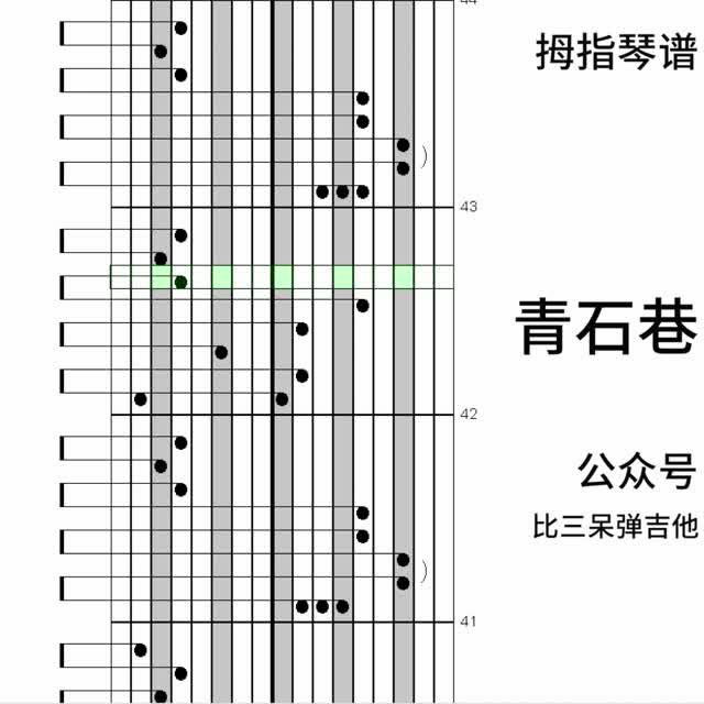 拇指琴卡林巴琴《青石巷》曲谱