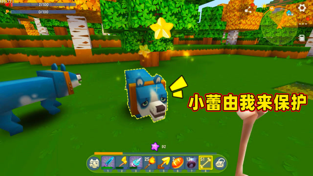迷你世界高级生存56:野外组建21只狼军团,小蕾以后有动物保护了
