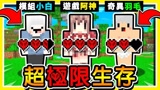 我的世界 每个实况主只有3条性命 神白毛的生存