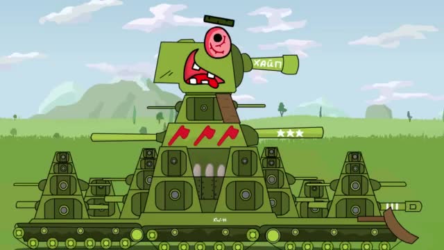 坦克世界搞笑动画这个kv44太卡通了!