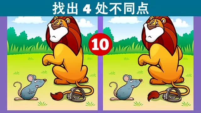 脑力测试:找出狮子四处不同点猜猜