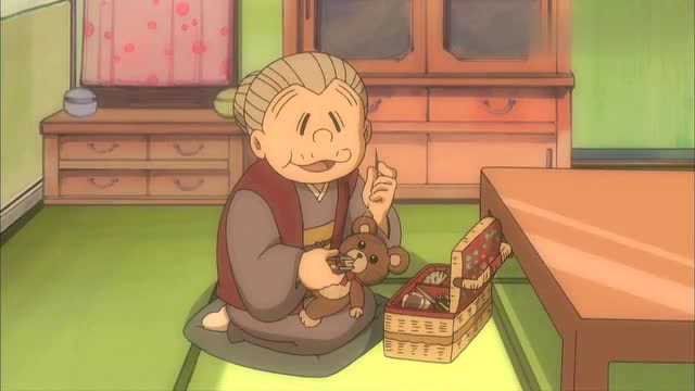 哆啦a梦:大雄背上了书包,来到奶奶面前,告诉她自己就是大雄