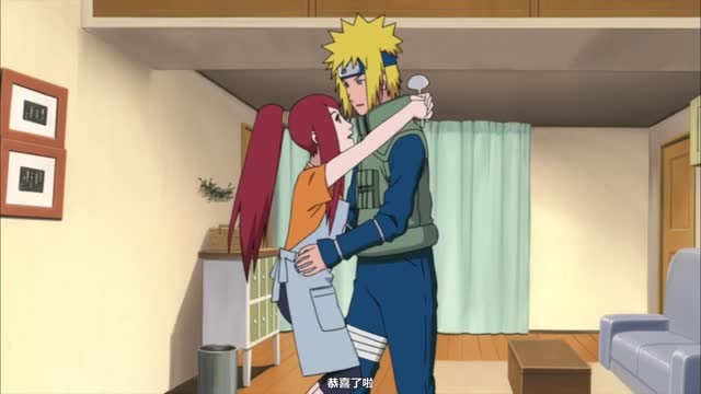 火影忍者:水门就任四代火影,赶紧回家告诉玖辛奈,夫妻太有爱了