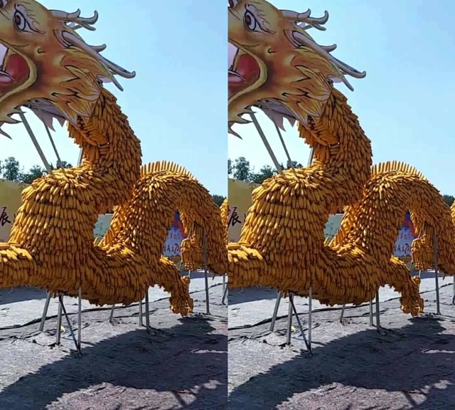 用玉米做成的龙!看到造型把我惊呆了